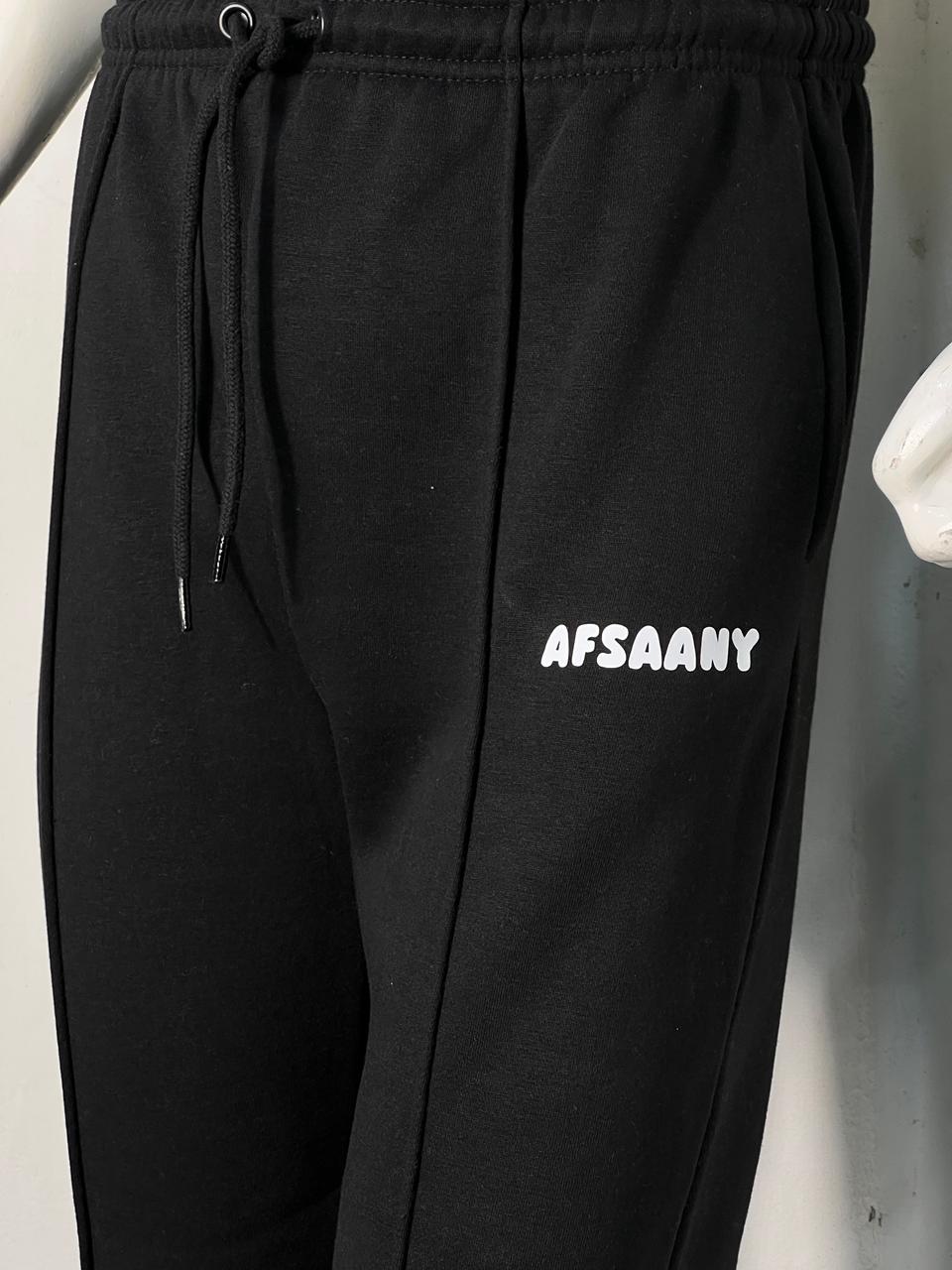 Straight Fit Pleated Black Trouser