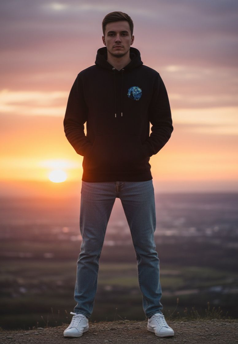 Starry Night Black Oversized Hoodie