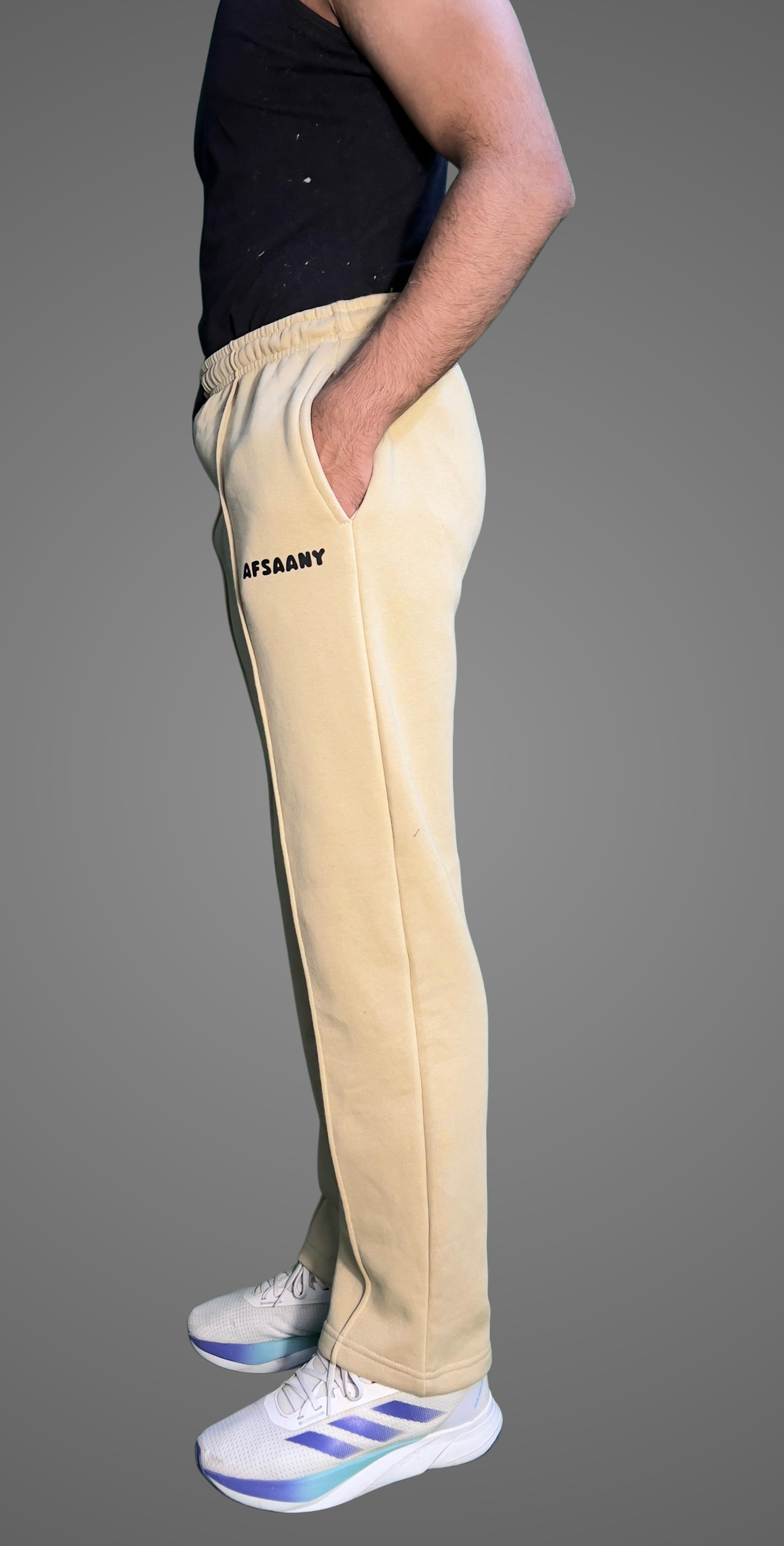 Straight Fit Pleated Stone Trouser